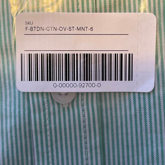 Everlane The Silky Cotton Relaxed Shirt Pinstripe Mint Green Size 6 NWT - Picture 11 of 11